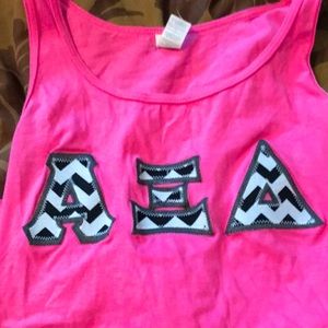 Alpha xi delta tank top letters